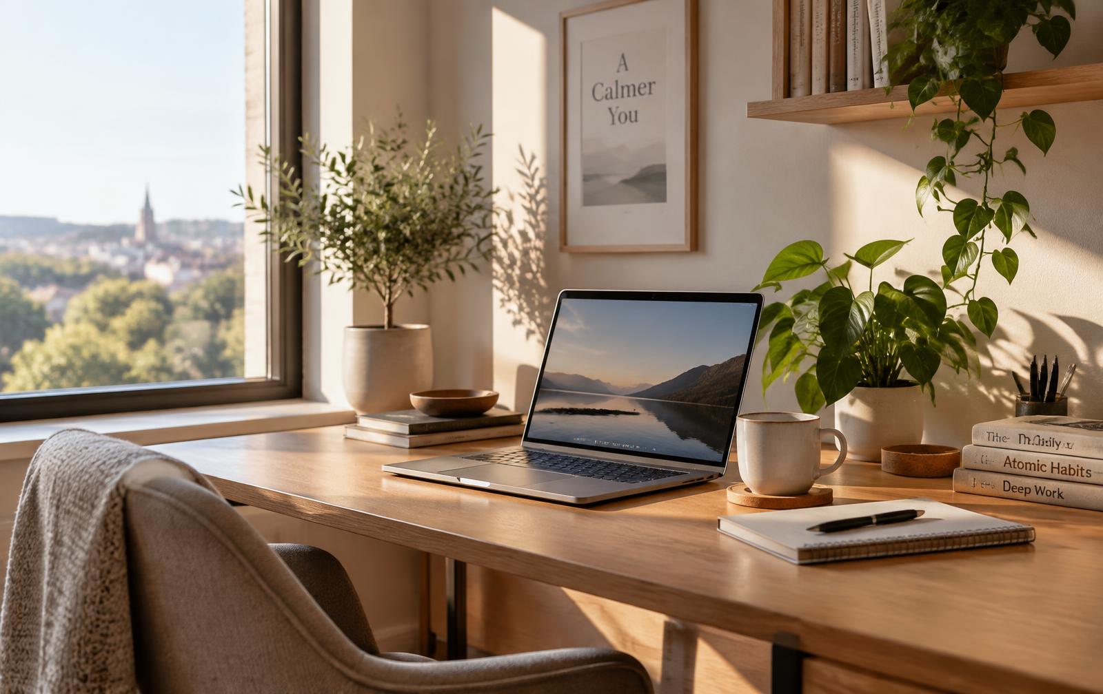 Bureau à domicile aménagé pour le télétravail